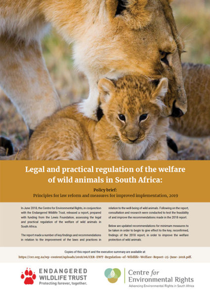 Legal and practical regulation of the welfare of wild animals in South Africa