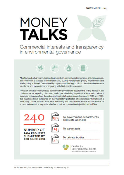 Money Talks: Commercial Interests and Transparency in Environmental Governance