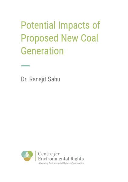 Potential Impacts of Proposed New Coal Generation, by Dr. Ranajit Sahu