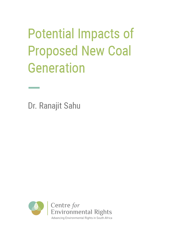 Potential Impacts of Proposed New Coal Generation, by Dr. Ranajit Sahu